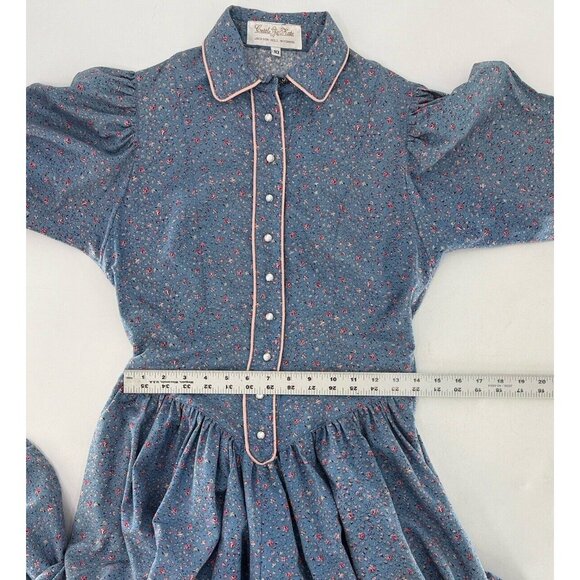 Cattle Kate‎ Blue Microfloral Western Snap Maxi Dress Sz 10, Country, Cowgirl - Picture 9 of 9